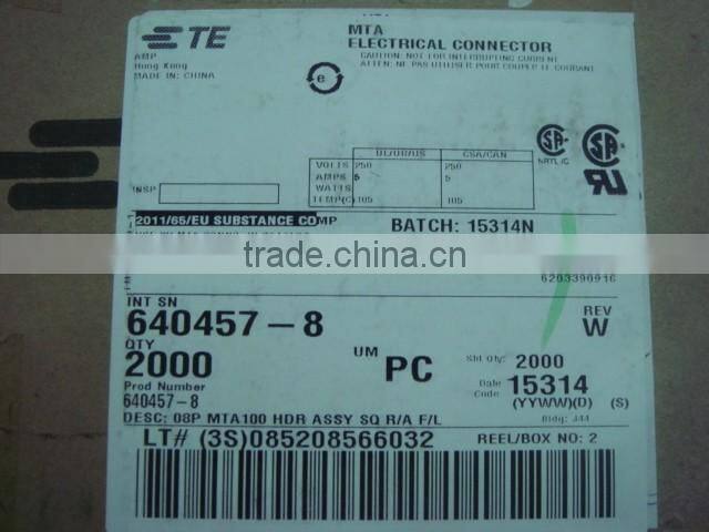 2.54mm pitch PCB wire to board connector TE 8P MAT100 HDR ASSY SQ connector 640457-8 right angle header 8 pin through hole