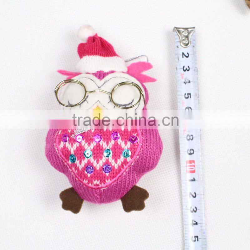 Directly from factory china cute stuffled littel toy owl knitted plush toys