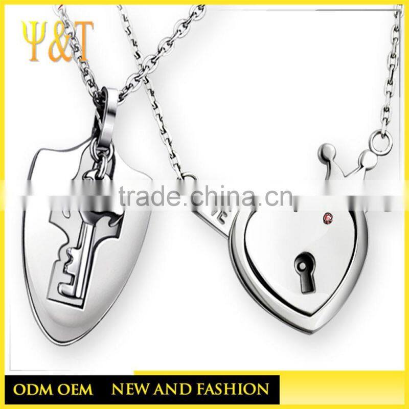 Cusotm design stainless steel jewelry couple blank dog tag pendant necklace wholesale