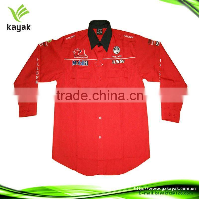 Red long sleeve motorbike racing suits/racing crew shirts