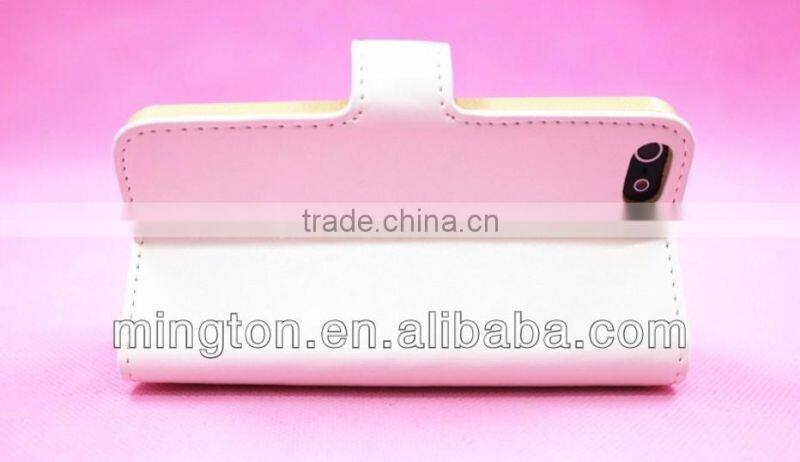 Wallet card-slot pu leather cell mobile phone case for iphone 5