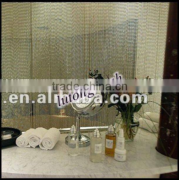 Decorative stainless steel ball chain shower curtain