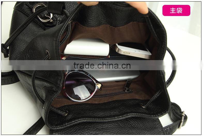 2015 Western Style Wholesale 600D PU backpack fashion schoolbag