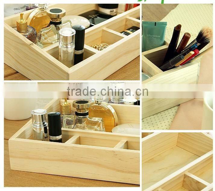 Customized Handmade make up wooden box with mirror
