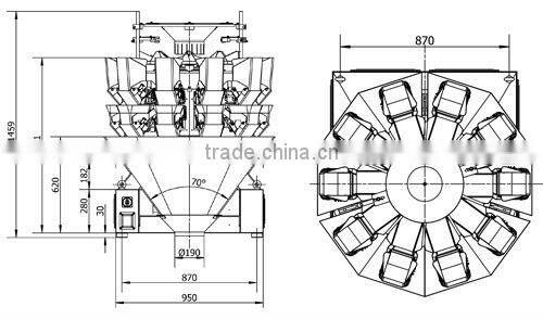 Hot sale 10 head combination accurate scales for weight