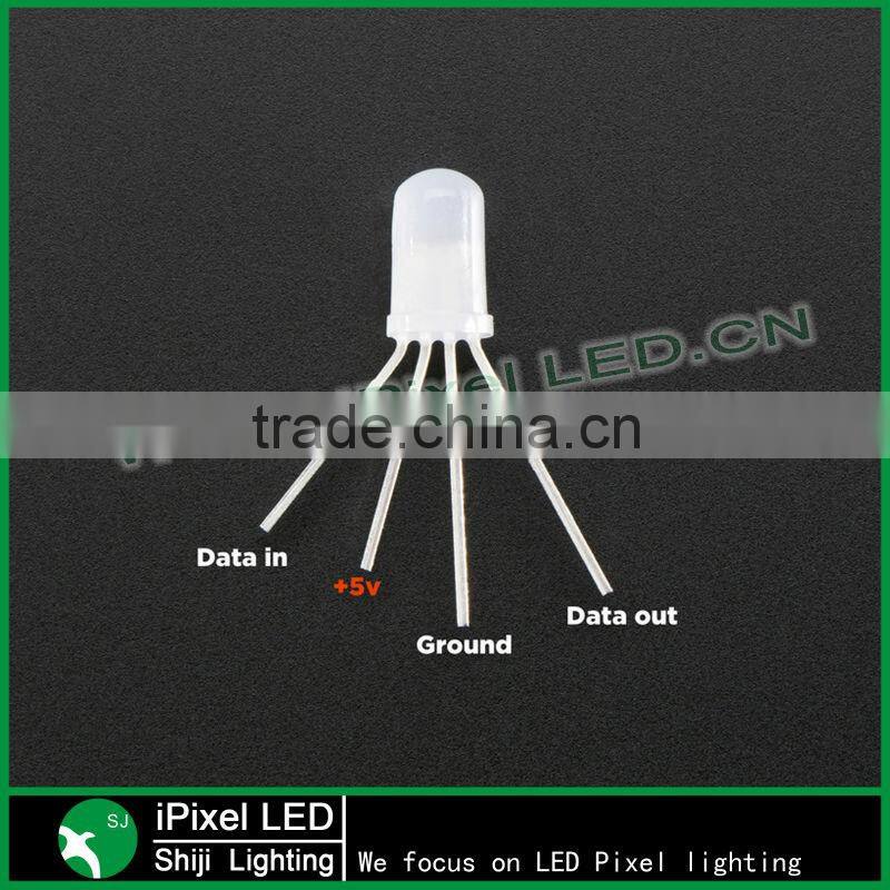 color mix straw hat 8mm rgb pixel led IC inside full color