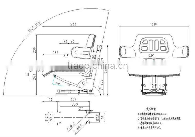China supplier new universal kubota mower tractor seat