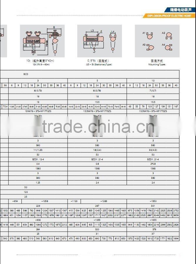 BCD BMD Type Explosive-Proof Electric Wire Rope Chain Remote Control Hoist