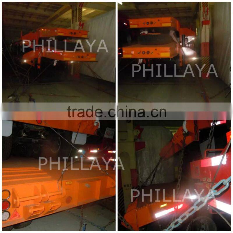 Side Post Removable 20FT Flatbed Drawbar Container Dolly Trailer With Twist Locks