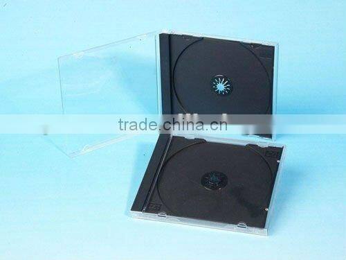 5.2mm Single Super Slim PS CD Jewel Case With Black Tray