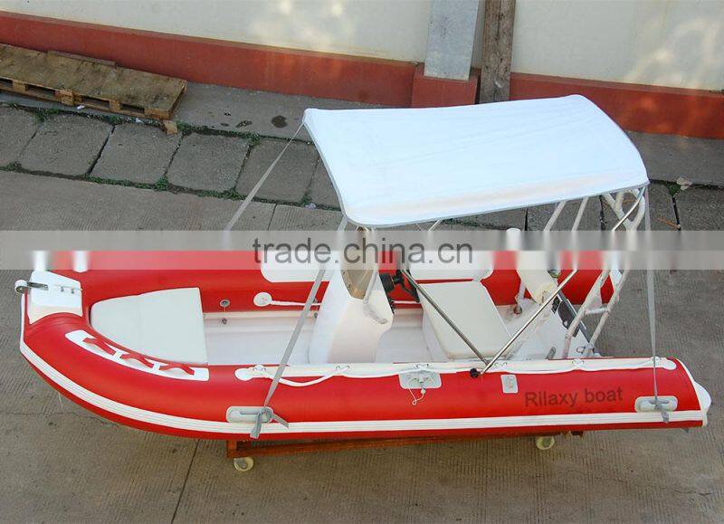 RILAXY Inshore & lake Chinese manufacturer oriented cheap small inflatable center steering console fishing boat for sale
