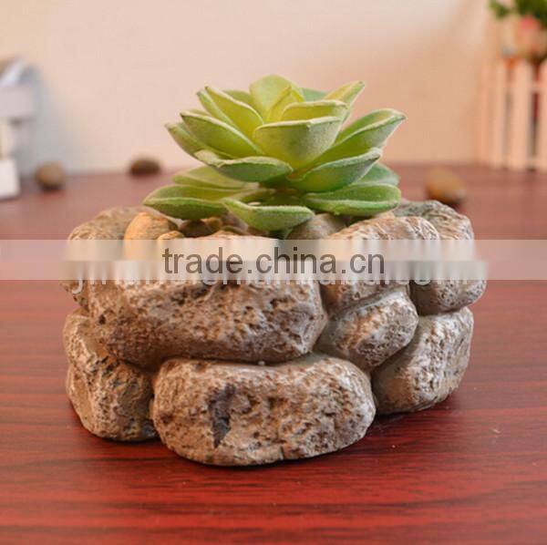Succulent plant small indoor stone flowerpot