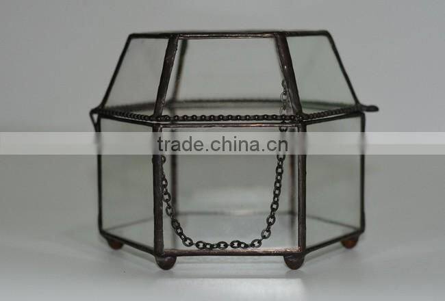 Indoor decoration clear glass plant terrarium hanging terrarium geometric