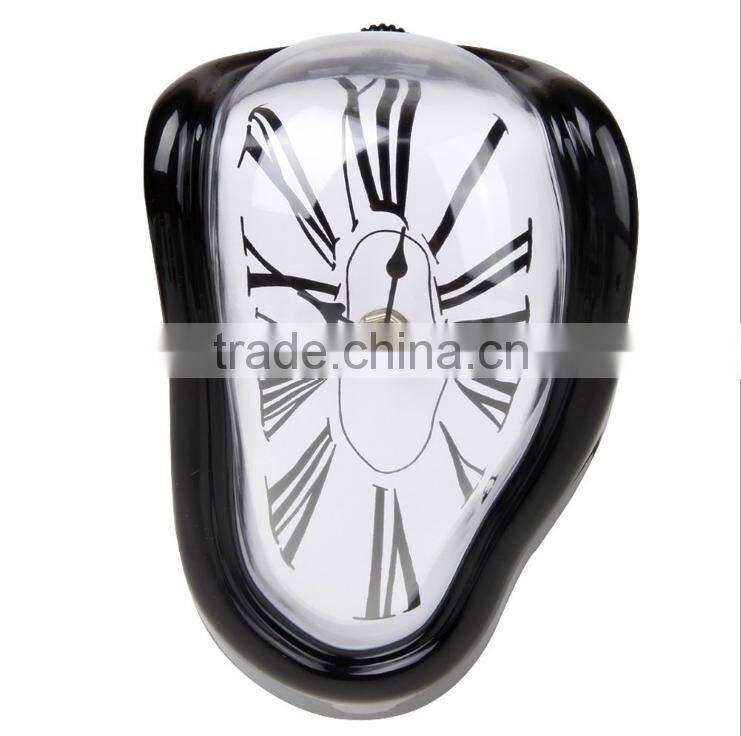 Creative L Shape Curving Wall Clock, Fashion Melting Clock, Roman Number Clock