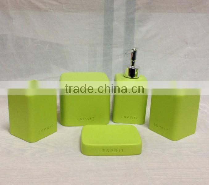 5 pcs white marble look polyresin bath room accessories