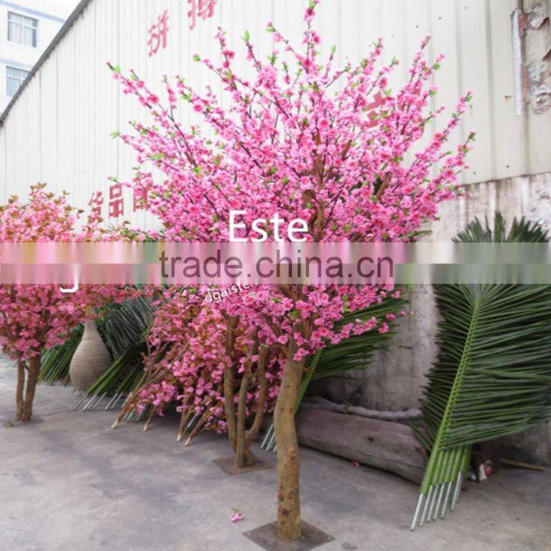 Atificial golden peach blossom flower tree for home decoration fiberglass trunk