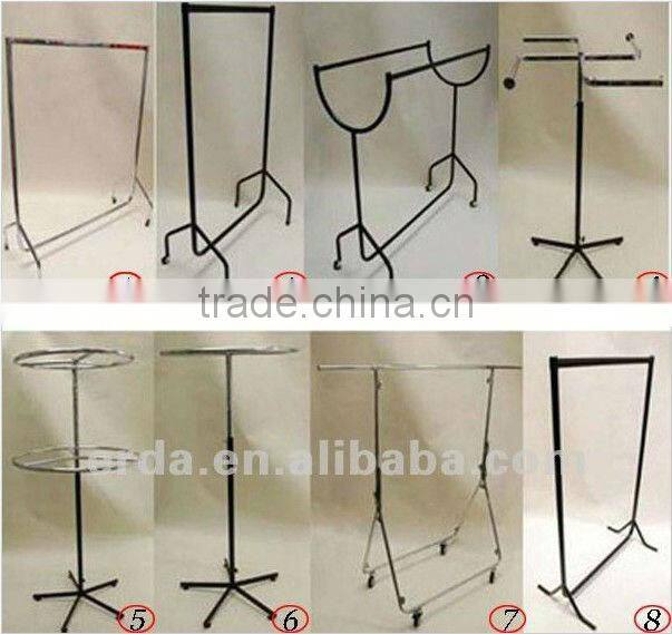 Pants Rack cloth shop metal rail rolling stand display