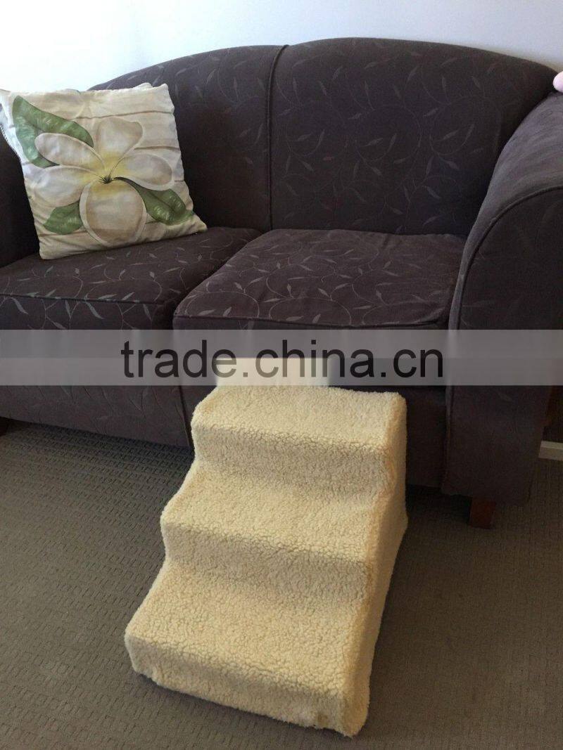 New Three Steps cat dog puppy Steps with Washable soft cover Foam Pet Stairs Ramp