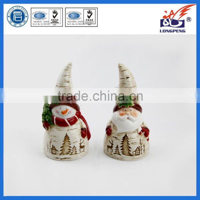 Vintage Dolomite Christmas Bells Santa Bells Christmas Ornament