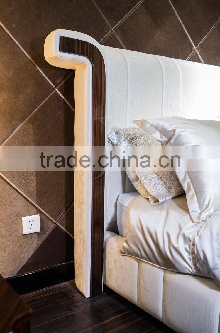 king size bed headboard / french wood antique bed / upholstery bed B9016