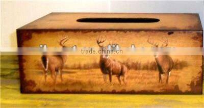 simple wooden tissue box