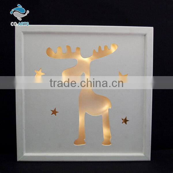 Professional design animal pattern christmas decoration wooden light