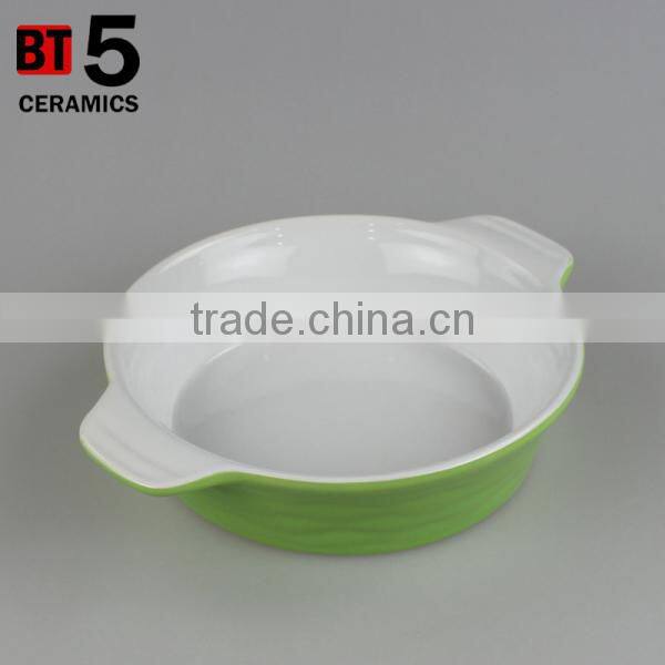 BT5-SD09G Stonware large green 1.2L deep dish baker