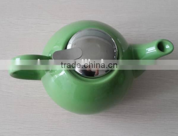BTHJC-5 Ceramic green teapot with S/S lid and fliter