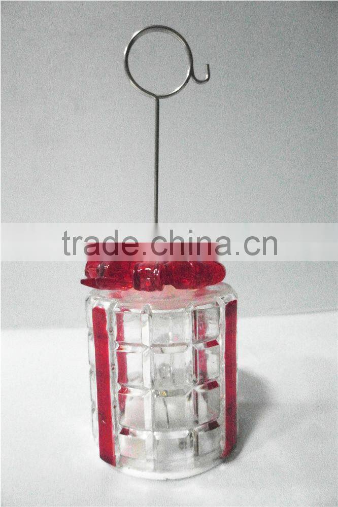 high quality hot sale acrylic led christmas decor name card holder with mini gift box