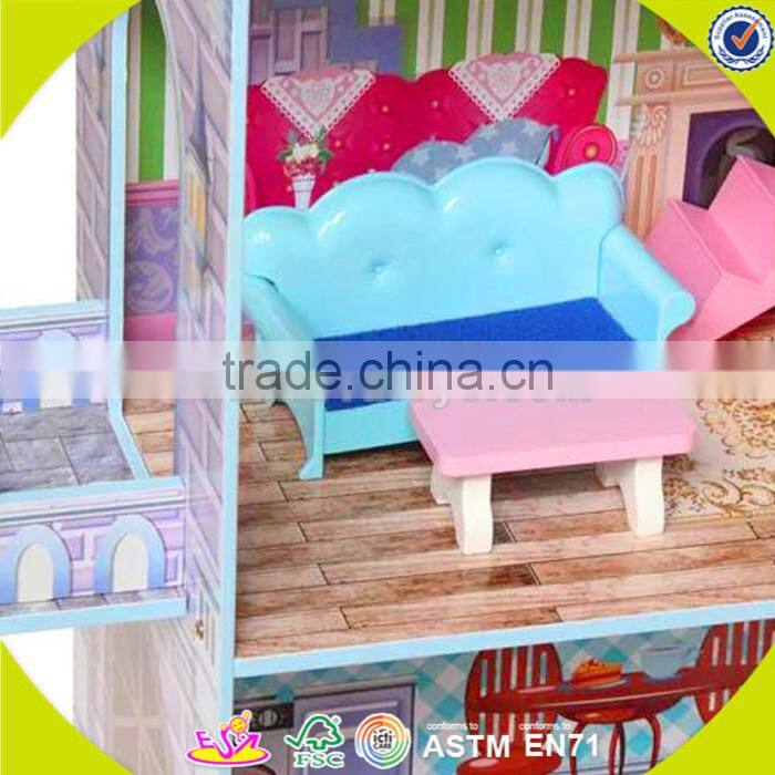 wholesale beautiful kids wooden dollhouse toy , lovely kids wooden dollhouse toy, popular kids wooden dollhouse toy W06A102