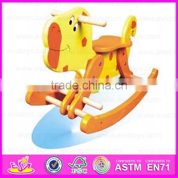 2015 Cartoon rocking horse wooden decorative,Outdoor and Indoor wooden rocking horse,Baby product wooden rocking horse WJY-8104