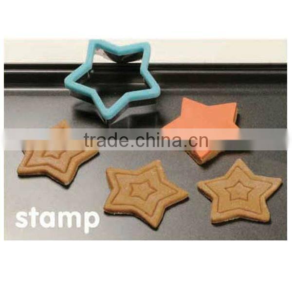 CC7520 Star 3 in 1 Cookie Cutter Cookie Stencil custom cookie stamp