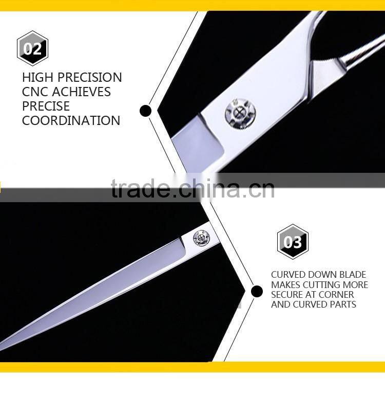 CA-75J 7.5inch downward curved double finger rest dog grooming scissors