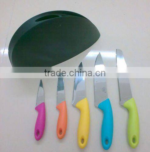 red colour fruit knife with PP cover