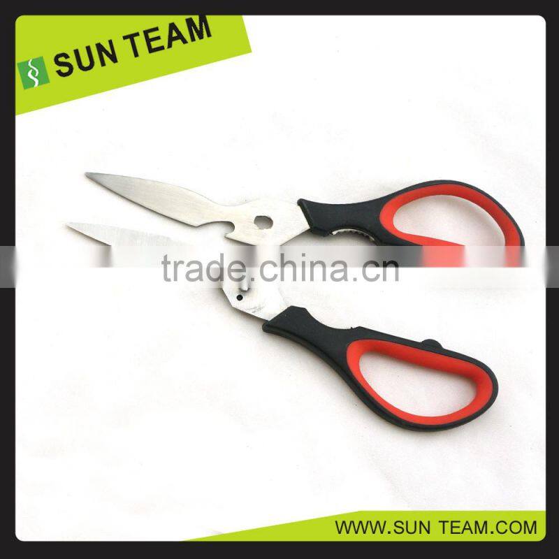 SK031A red and black color 8-1/4" different types of kitchen detachable scissors