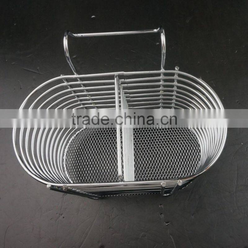 43007 Steel Wire Sink Basket Cutlery Holder Cooking Utensils Storage Kitchen Rack