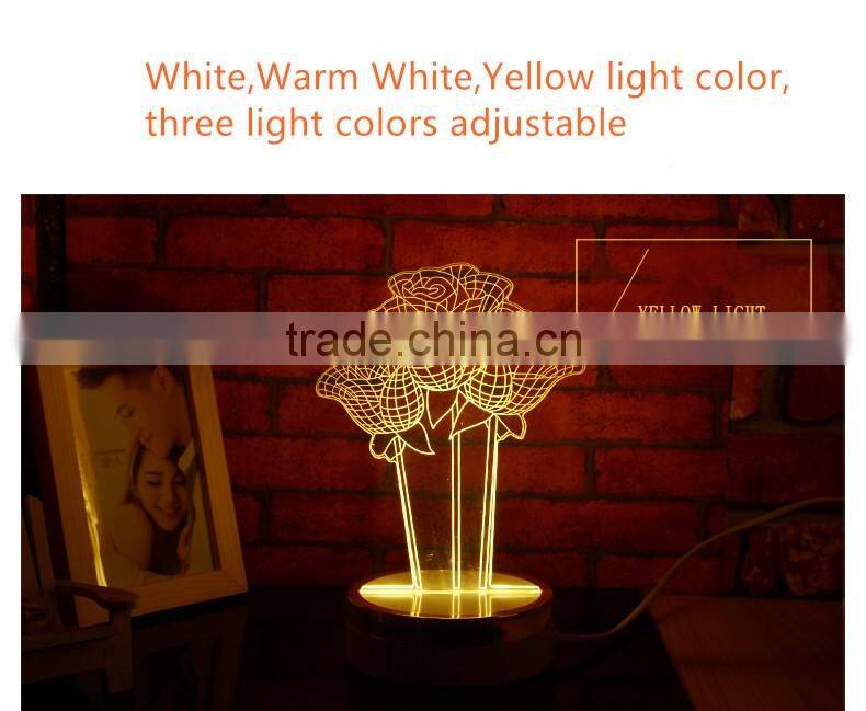 Romantio 3D Night Lights birthday present Valentine's day gifts diy custom gifts