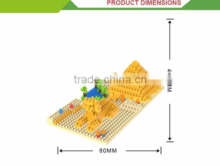 Best selling pyramid and sphinx toys blocks model famous building miniature
