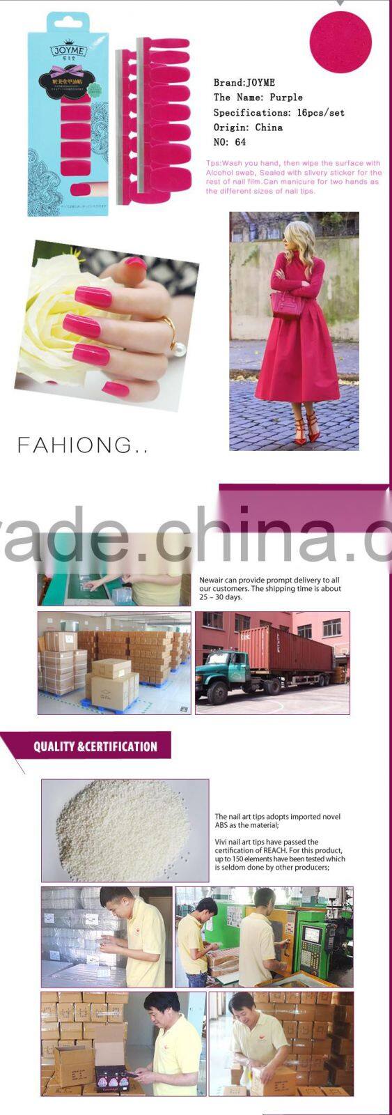 New Air Promotional Custom Design Printing Nail Polish Sticker