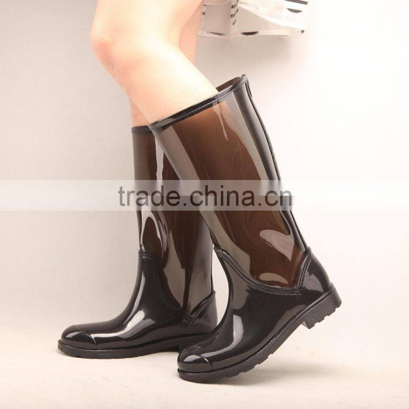women waterproof transparent new design unique summer spring tall knee high boots