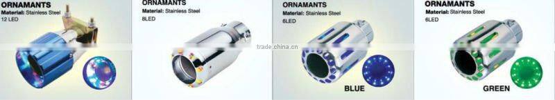 stainless steel exhaust tip with led light