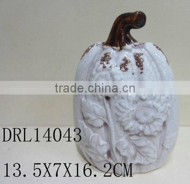 holloween flower pattern on ceramic pumpkin festive decorations
