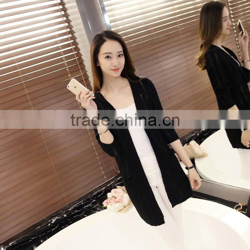 OEM Custom-Made hight quality ladies Button Down plain knitted Cardigan Sweater