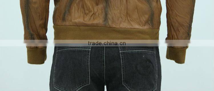 2014 men slim leather jacket in plus size