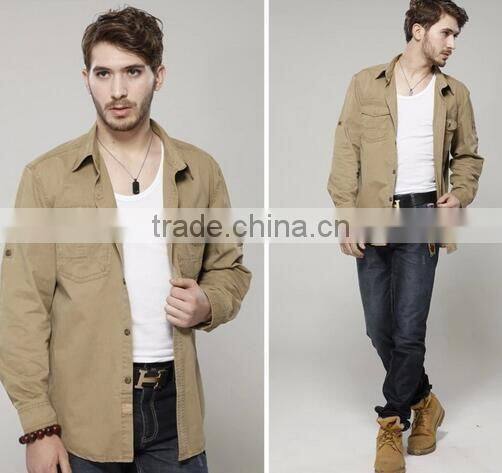 Outdoors casual sportswear safari shirt men