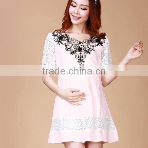 2014 new arrival Maternity summer dress pregnant dress LACE dress