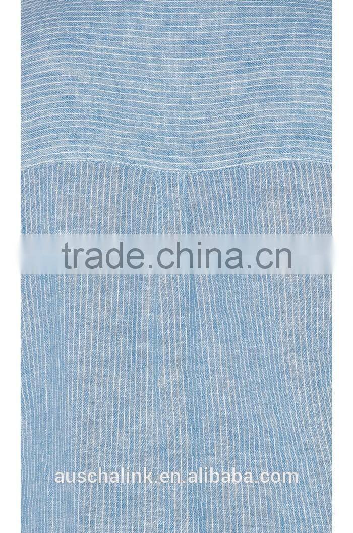 2016 latest girls linen shirt fashion design OEM service