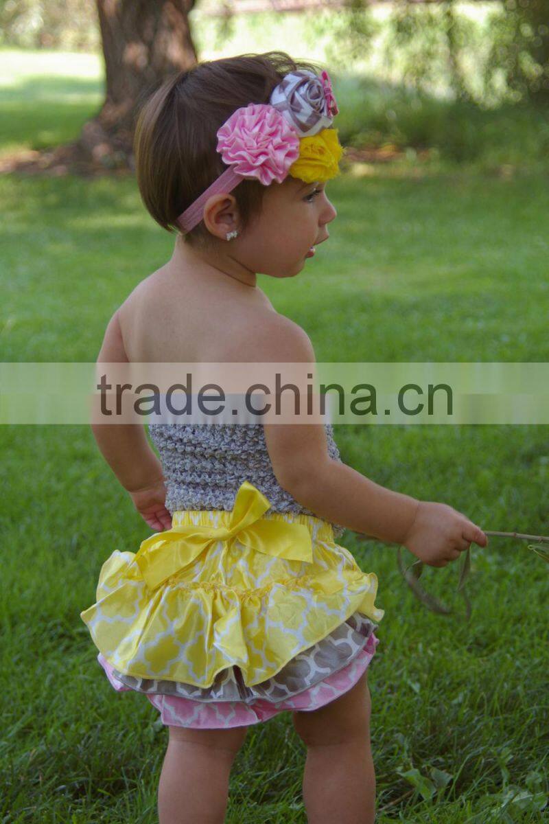 Newest organic satin cloth diaper,ruffle panties baby panties bloomer with bow