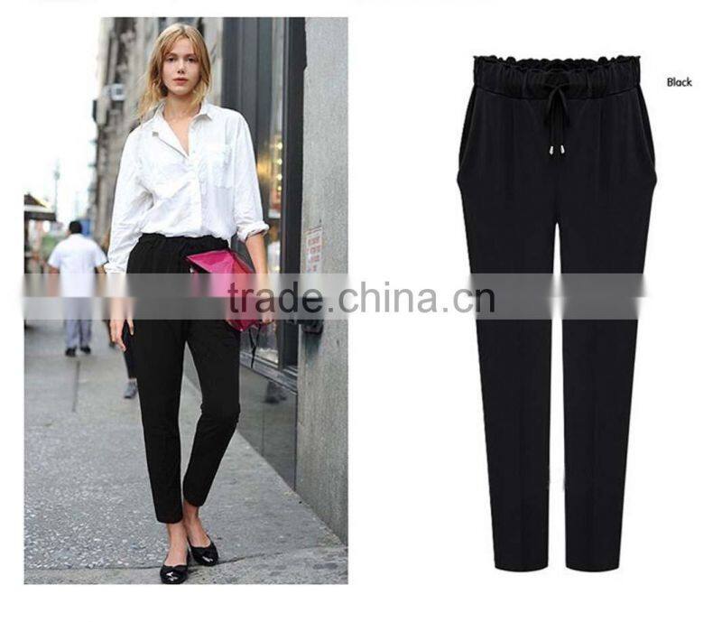 women pants with sashes china wholesale apparel manufacturer lady's yoga pants girls long pants