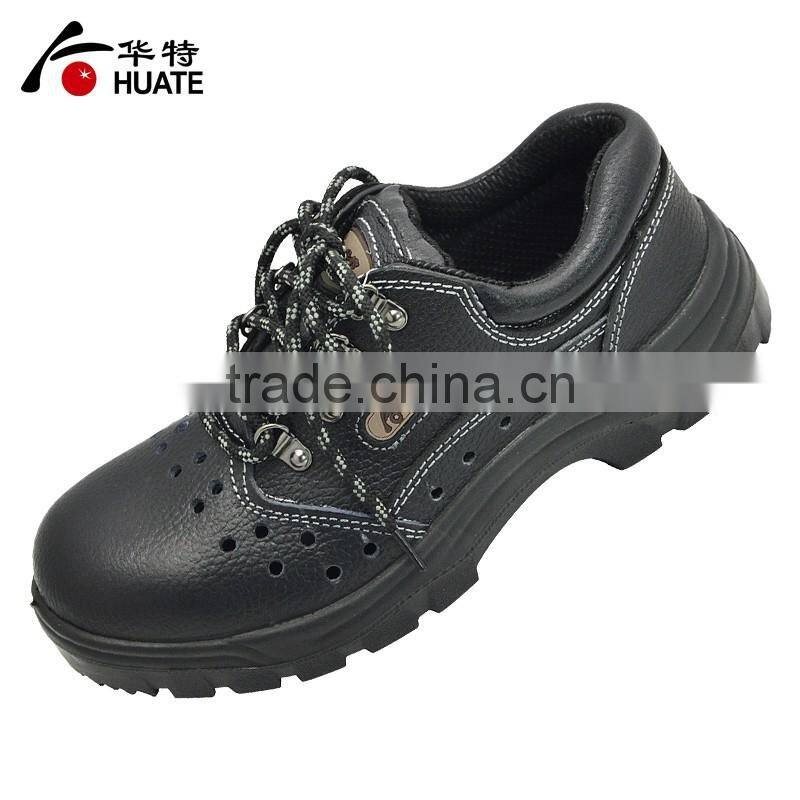 Black steel leather safety shoe/industry work safety shoe